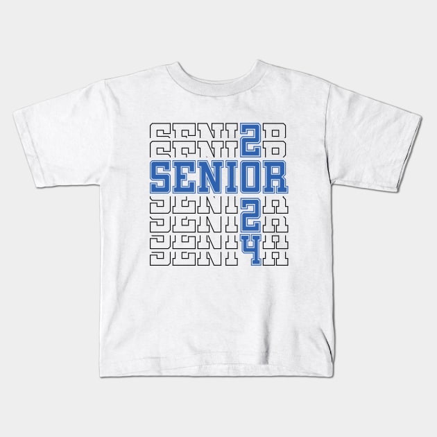 Senior 2024 Vintage Graduate Kids T-Shirt by RiseInspired